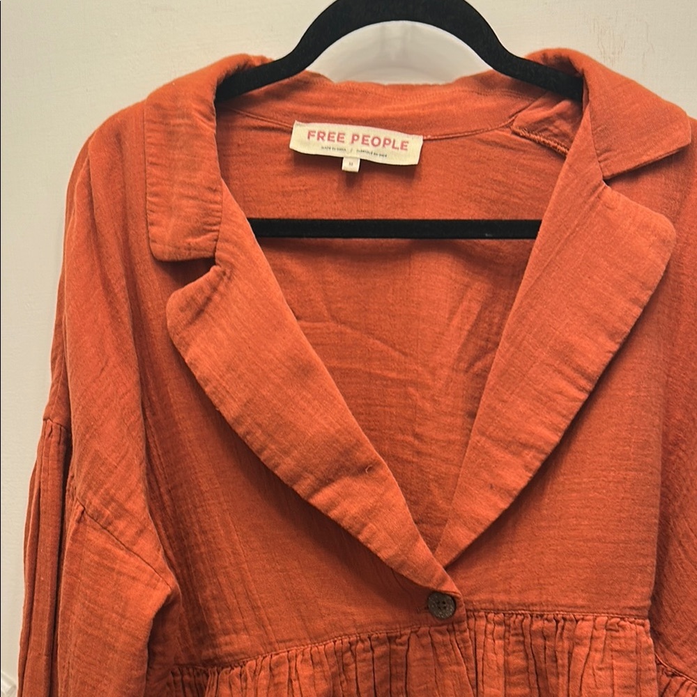 Free People Orange Cropped Blouse - Picture 11 of 12
